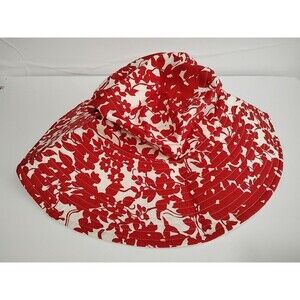 Betmar New York Bucket Hat Women's One Size Red White Floral Print Summer